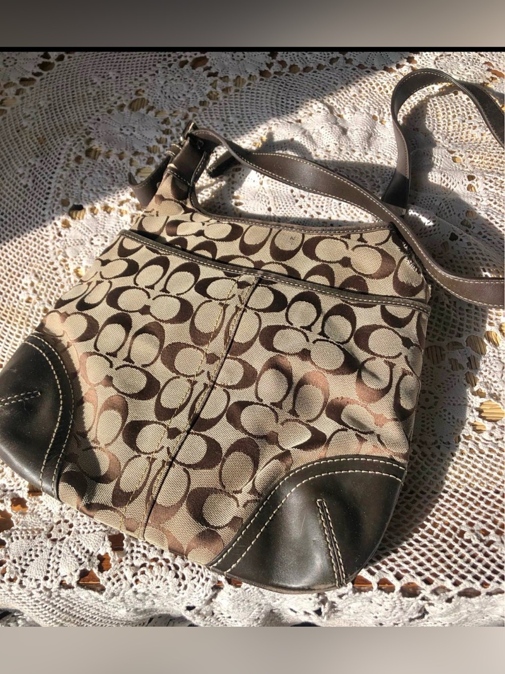 Vintage Coach Hampton Classic Signature Crossbody Bag-